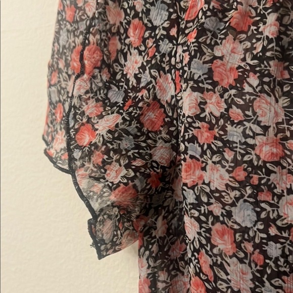 Poetry Black Smocked Flutter Sleeve Blouse - Picture 4 of 10